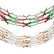 200cm Assorted Foil Garland in shiny festive colors, ideal for Christmas party and home decorations.