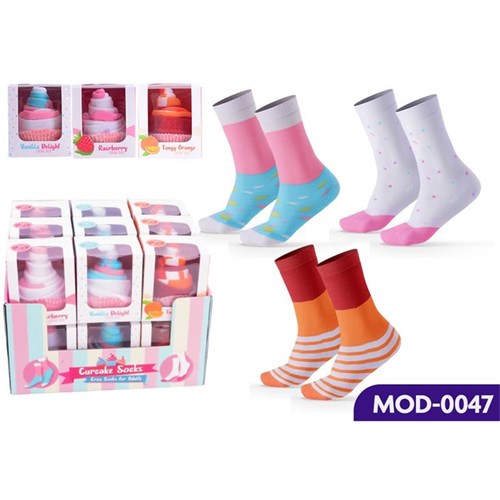 Ronis Foodie Socks Cupcake With Display 1 pair Assorted
