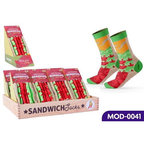 Ronis Foodie Socks Sandwich With Display 1 pair