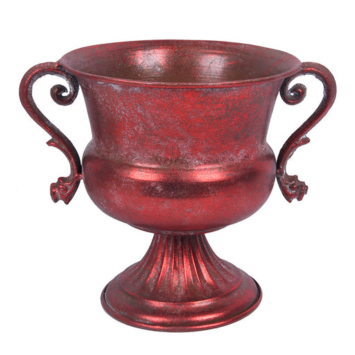Ronis Footed Metal Pot 16x17cm Red