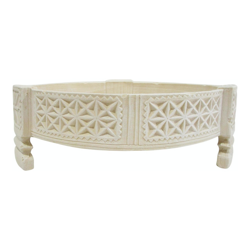 Ronis Footed Bowl 36x36x13cm Cream