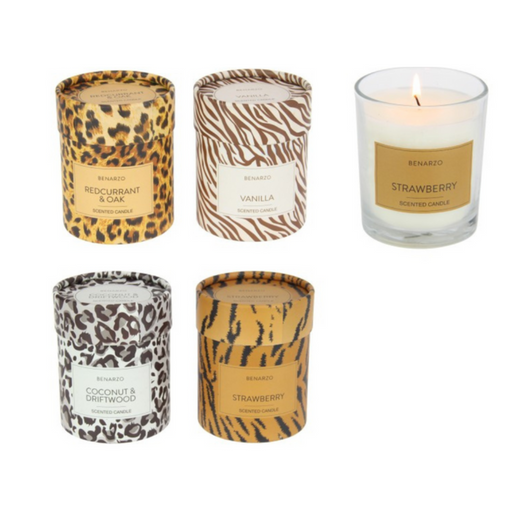 Ronis Fragrance Candle with Animal Print Design 11cm Assorted