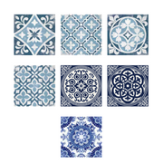 Ronis Frame Canvas Moroccan Tile 50x50cm 3cm White Assorted