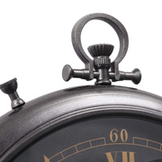 French-style black wall clock with exposed gears and Roman numerals, 62cm – thumbnail