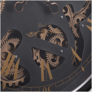 French-style black wall clock with exposed gears and Roman numerals, 62cm – thumbnail