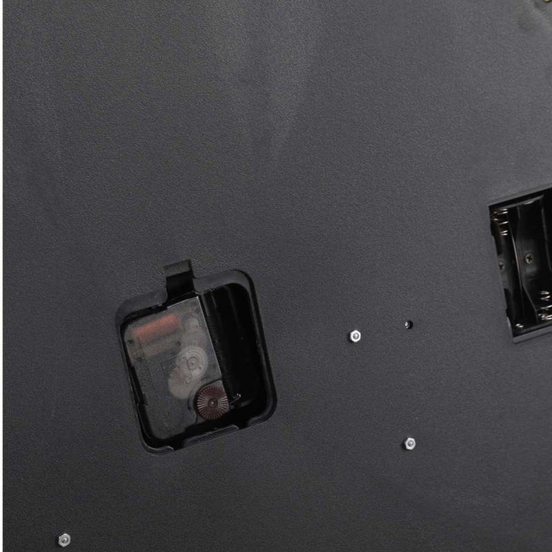 French-style black wall clock with exposed gears and Roman numerals, 62cm