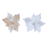 Ronis Frozen Pearl Poinsettia Clip