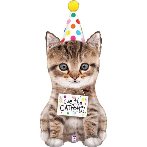 Grabo Cue The Catfetti cat shape foil balloon 104cm