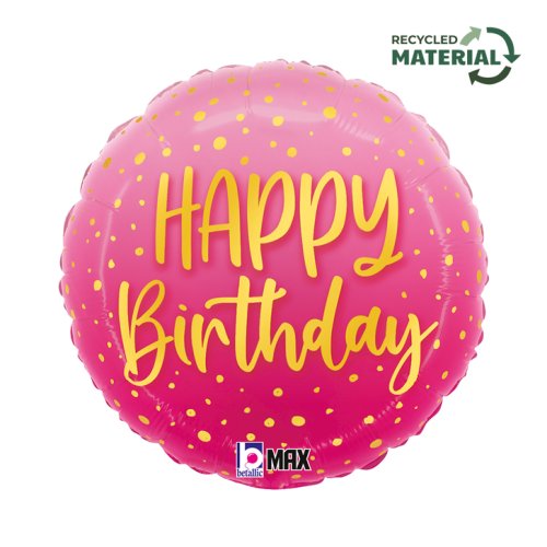 Round pink happy b-day text inflatable