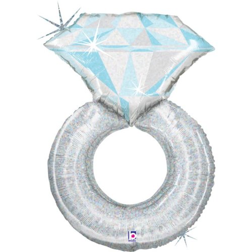 Grabo platinum holographic wedding ring foil balloon 96cm