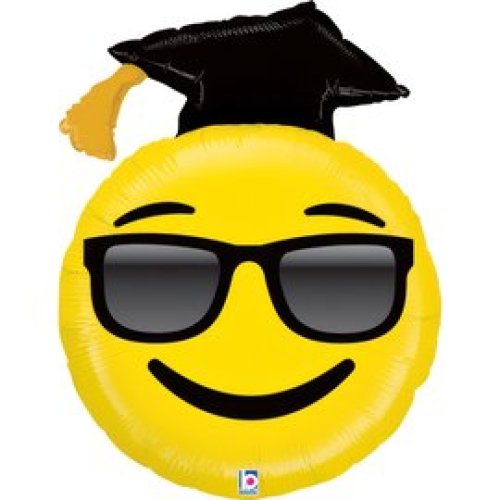 Grabo graduation emoji shape foil balloon 96cm