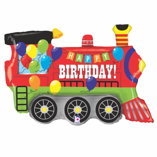 Grabo birthday party train shape foil balloon 94cm