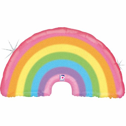 Grabo glitter pastel rainbow shape foil balloon 91cm