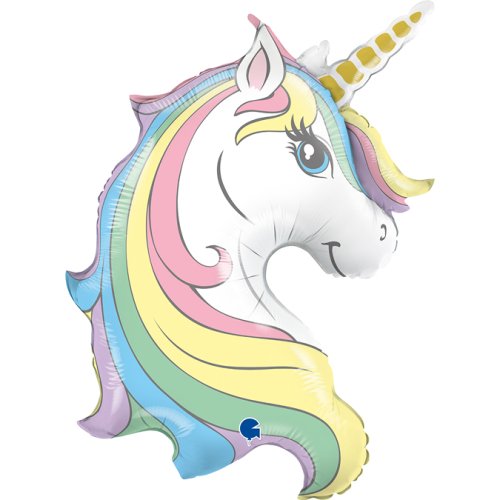 Grabo macaron pastel unicorn head foil balloon 99cm