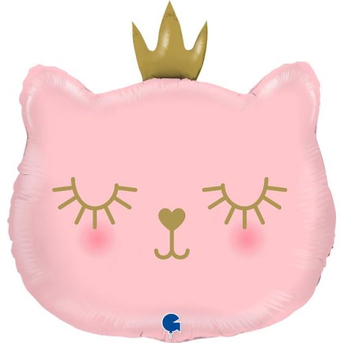 Grabo pink cat princess shape foil balloon 66cm