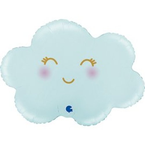 Grabo pastel blue satin cloud shape foil balloon 76cm