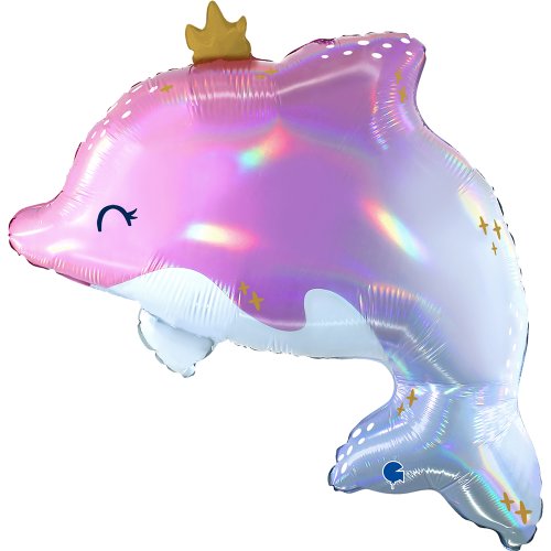 Grabo holographic dolphin shape foil balloon 81cm