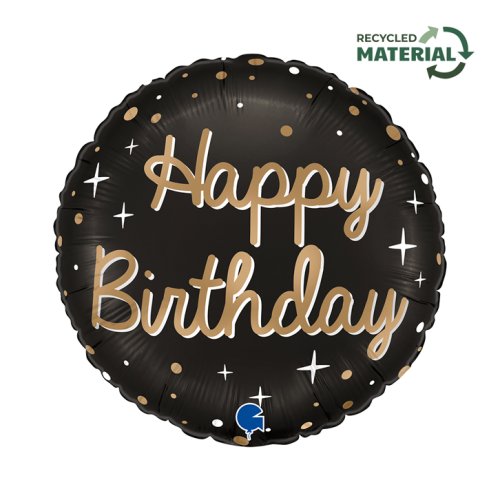 Sparkling birthday round foil balloon 18 inch
