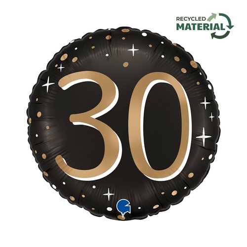 Round 30th birthday inflatable sparkling design