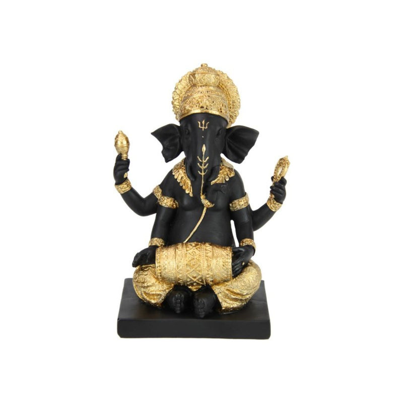 Ganesh Black and Gold with Drum 23.5cm