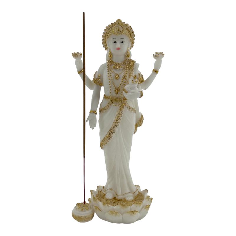 Standing Lakshmi on lotus flower statue 20cm