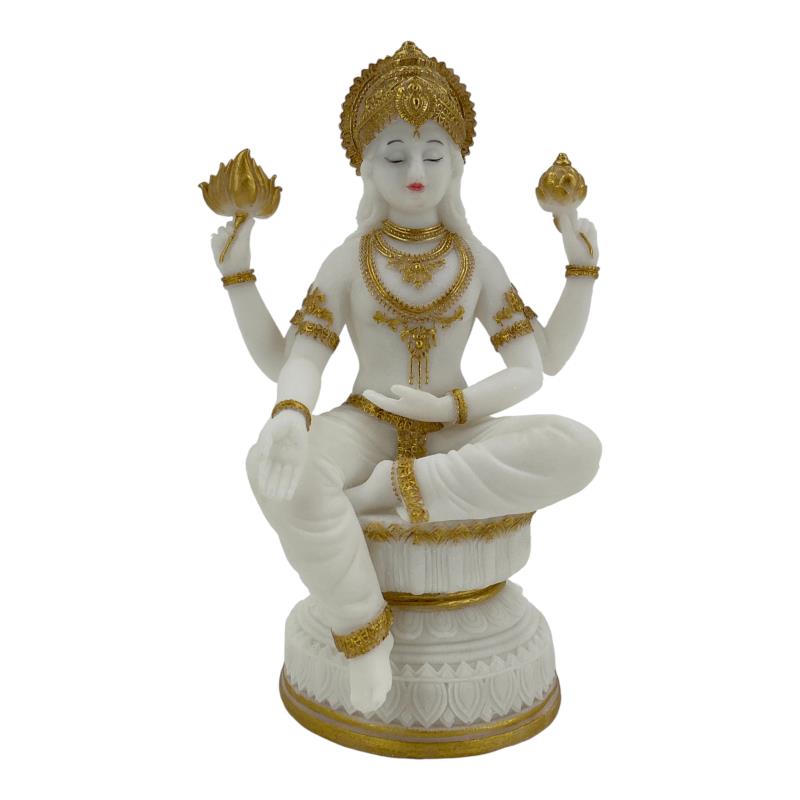Sitting Lakshmi on throne statue 23cm