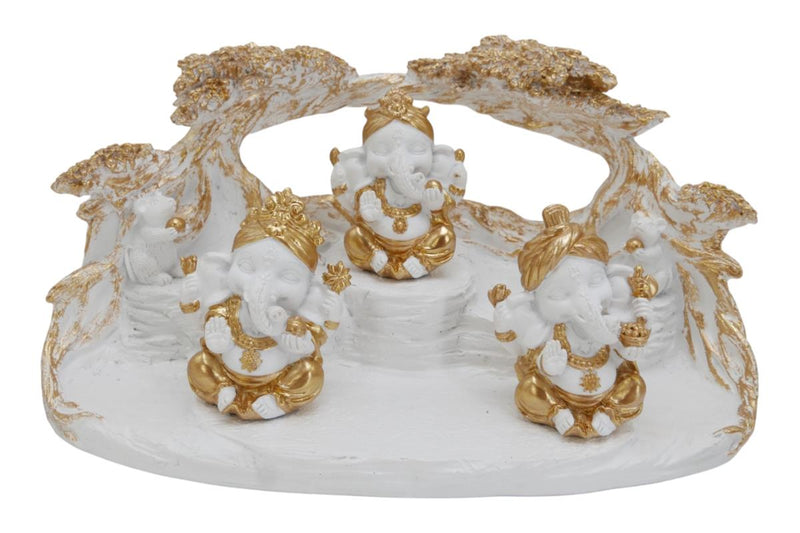White and gold Ganesh statue