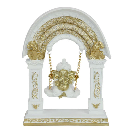 Ganesh swing under elephant arch statue 22x16cm