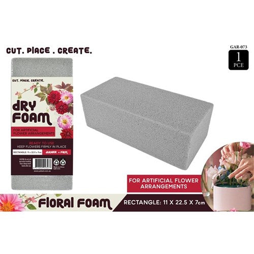 Dry floral foam brick 11x22.5x7cm for artificial and dried flower arrangements