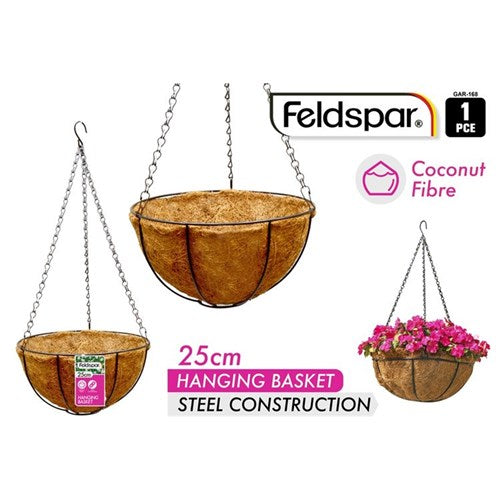 25cm wire hanging planter with liner