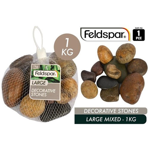 1kg bag of large natural garden stones