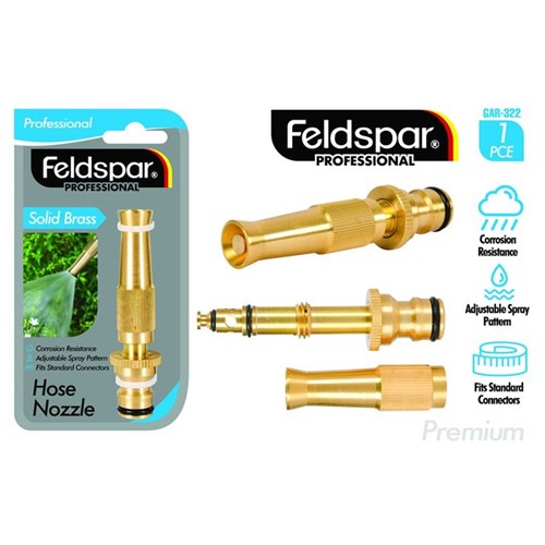 Solid brass adjustable hose spray nozzle