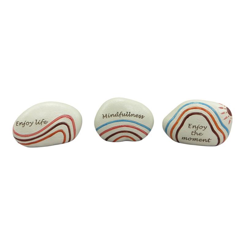 Inspirational gratitude word decorative rock 6cm