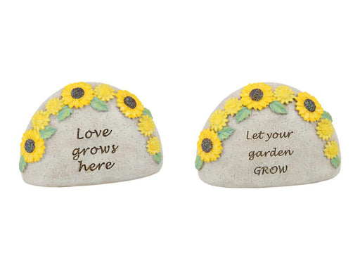 Inspirational rock with sunflower design assorted