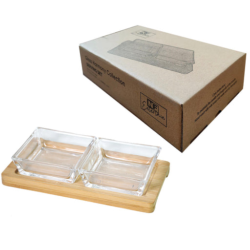 Kitchen Tableware 2 Square Glass Serving Set20Cm