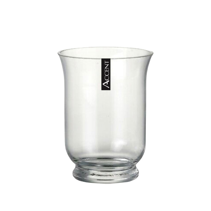 Small clear hurricane glass vessel, 11 x 15 cm