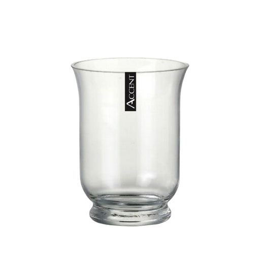 Small clear hurricane glass vessel, 11 x 15 cm