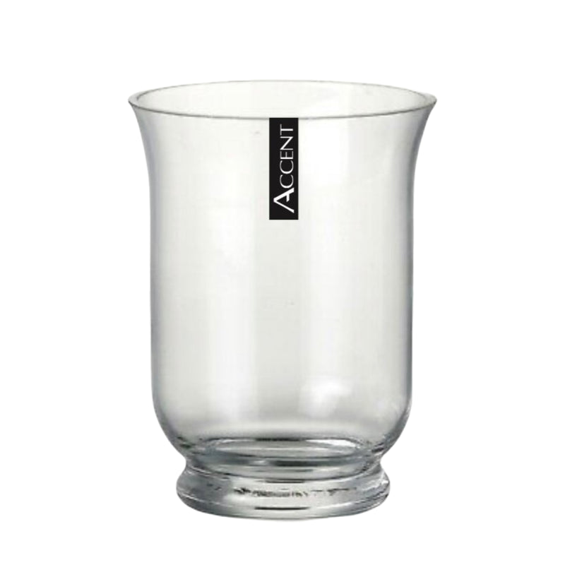 Clear hurricane glass vessel, 15 x 25 cm