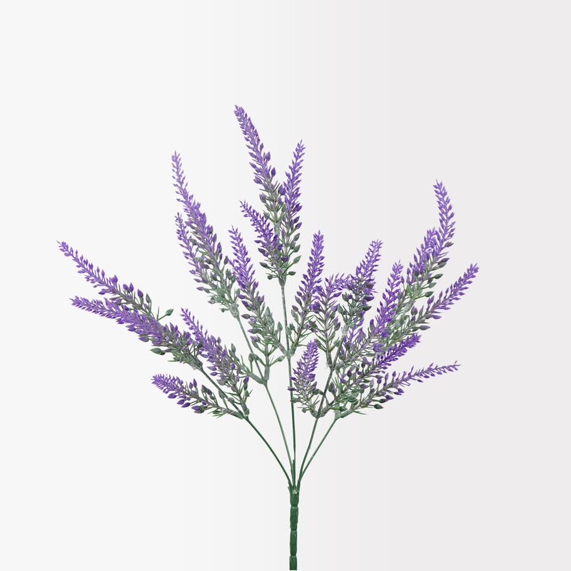 Lavender bush with 5 flower heads 36cm artificial plant