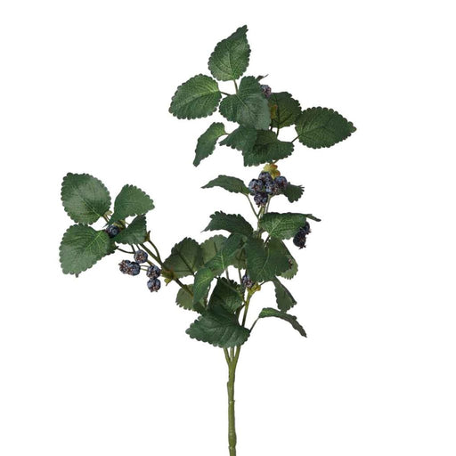 Artificial blueberry spray with three berry clusters