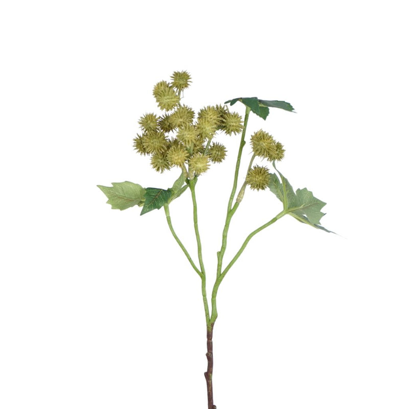 Green ricinus botanical stem 42cm artificial greenery