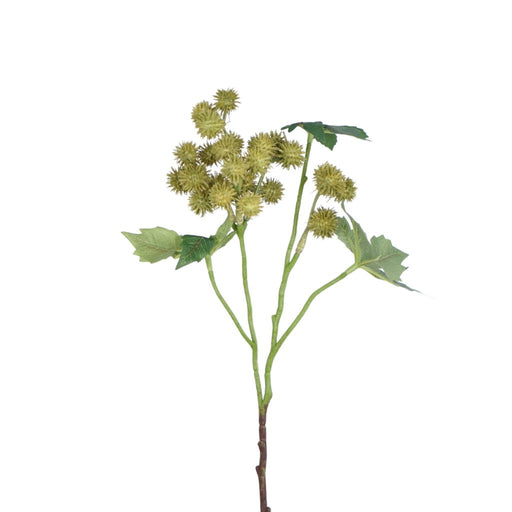 Green ricinus botanical stem 42cm artificial greenery