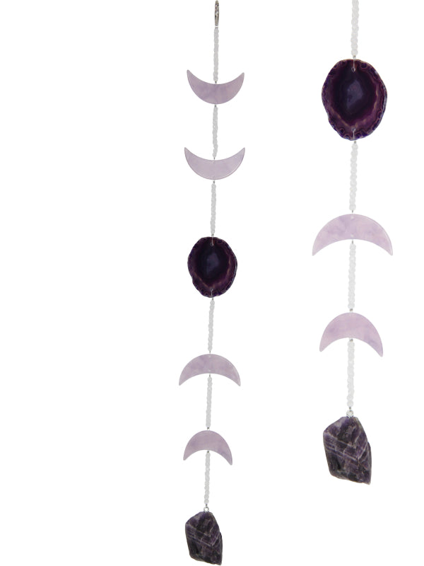 45CM AMETHYST MOON PHASE HANGER