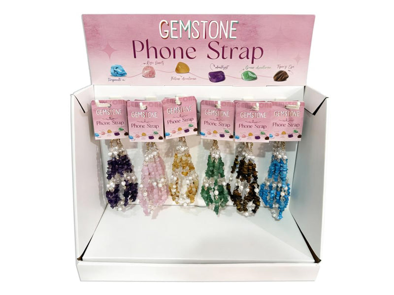Gem stone crystal phone strap accessory