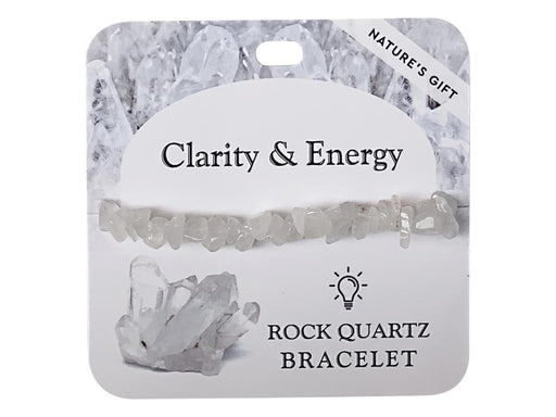Clear rock quartz gemstone bead bracelet