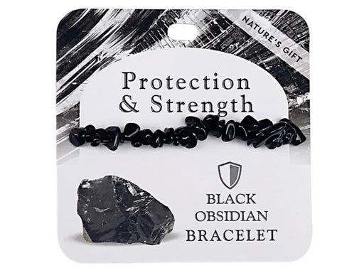 Black obsidian gemstone bead bracelet