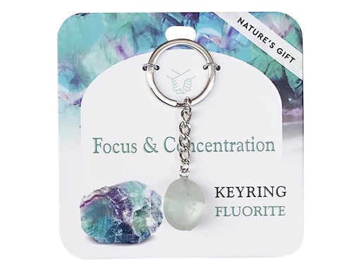 Fluorite gemstone key ring