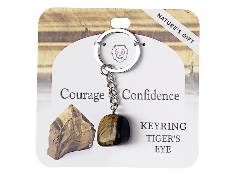 Tiger eye gemstone key ring