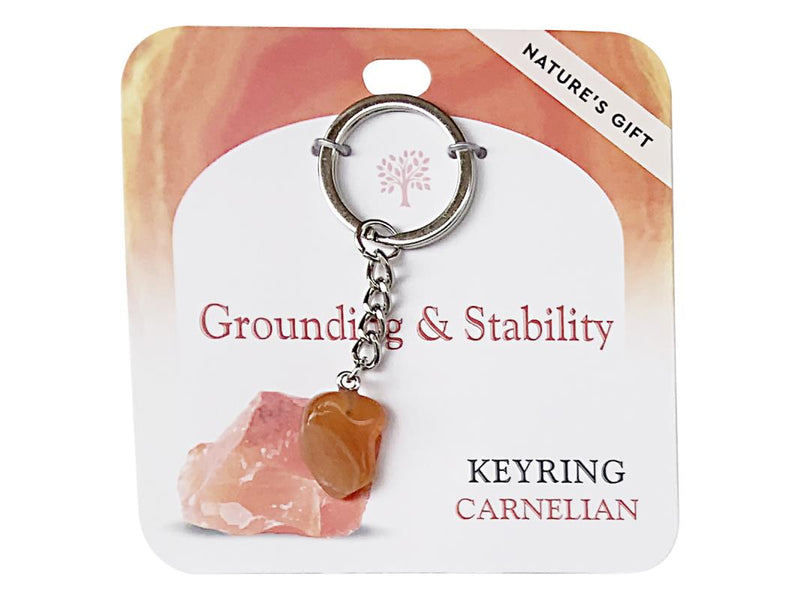 Carnelian gemstone key ring