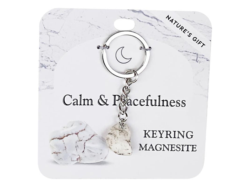 Magnesite gemstone key ring